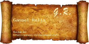 Gansel Rella névjegykártya